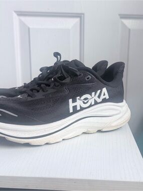 Hoka One One Black and White Athletic Shoe